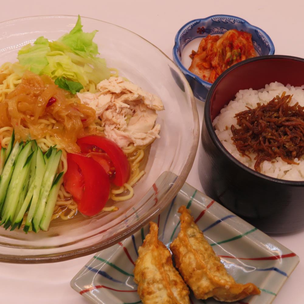 冷やし中華　ちりめんご飯セット